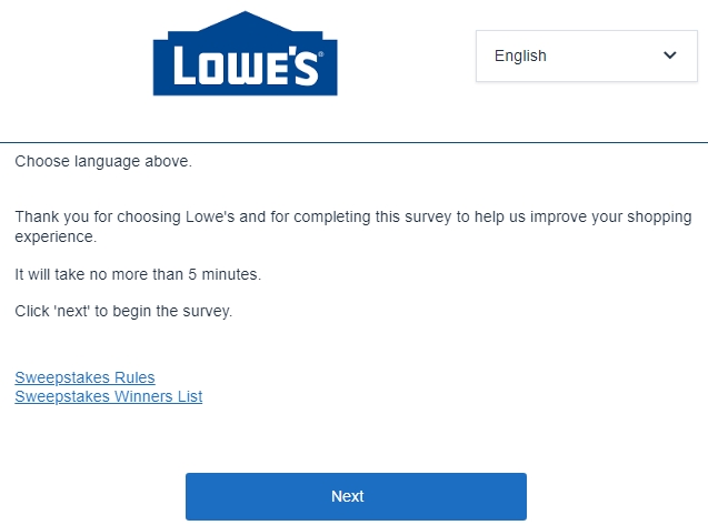 Lowes.Com/Survey Survey Page