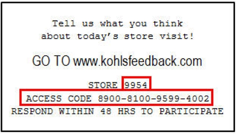 kohl's sample receipt